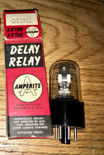 2N030, AMPERITE, SPST, DELAY RELAY, OCTAL BASE, 30 SECOND DELAY, 2.5V HEATER, BOXED NOS