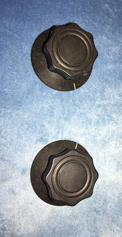 DAKAWARE, 8 scallop, skirted knob, 27mm dia., 6mm shaft, vernier mark on skirt