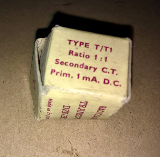 RADIOSPARES, RS, T/T1, TRANSISTOR DRIVER TRANSFORMER, RATIO 1:1,  SEC CT, PRIM 1mA DC, OC71 INTO 2X OC72
