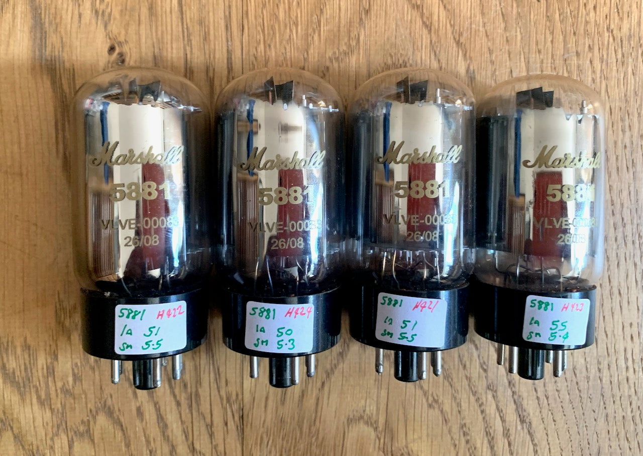 MARSHALL, TUBE AMP DOCTOR, MATCHED QUAD, 5881, SAME FACTORY CODES