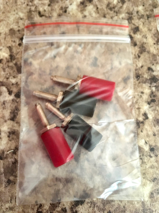 BELLING LEE, O-Z CONTACT,  3mm, , PLUGS & SOCKET SET, 2X RED, 2X BLACK, STRAIGHT COLOURED SHIELDS