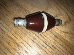 EDDYSTONE, FEED THROUGH ,LEAD THROUGH , CERAMIC INSULATOR, ANTENNA EARTH, BROWN, CAT NO 1018