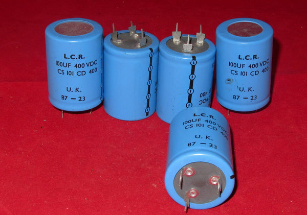LCR, 100uF @ 400V,  RADIAL ELECTROLYTIC CAPACITOR, NOS