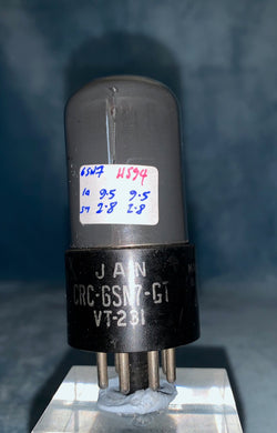 6SN7GT, RCA,  VT-231  GREY GLASS, FAT BASE, SMALL LOGO,  H2E, AUG 1942 PRODUCTION, 6SN7