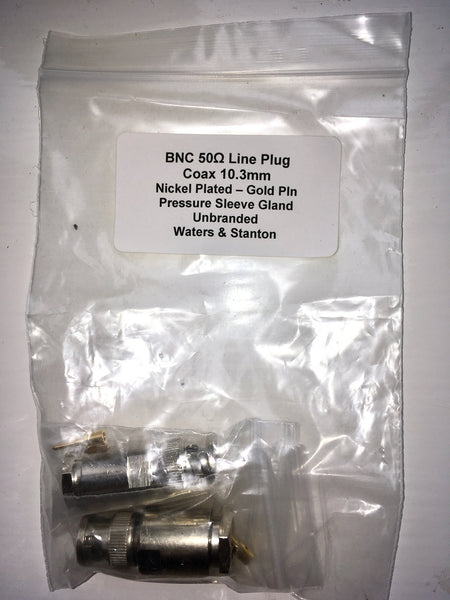 BNC LINE PLUG, COAX 10.3mm, , 50 OHM, Waters & Stanton