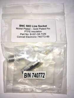 BNC LINE SOCKET, 50 OHM, B-021-58-TGN, CONRAD ELECTRONIC, 740772-89