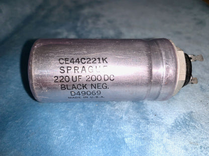 SPRAGUE, RADIAL ELECTROLYTIC CAPACITOR, 220uF @ 200V, NOS
