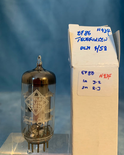 EF86, TELEFUNKEN, CHROME SOLID SCREEN, ULM, APRIL 1958 PRODUCTION