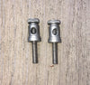 SET OF 2X, DAVIS & TIMMINS, BINDING POSTS, 9mm HEAD DIA,  3mm KNURL HEIGHT, 12mm PILLAR  HEIGHT,  15mm STUD LENGTH, 1925