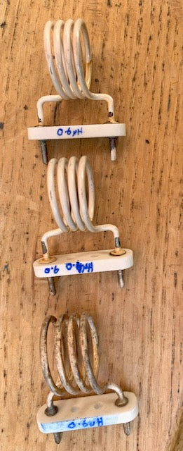 EDDYSTONE, ULTRA SHORT WAVE, INTERCHANGEABLE COIL, CAT No. 1050,  4 TURNS,  0.4uH INDUCTANCE, CODE NO, ULCA