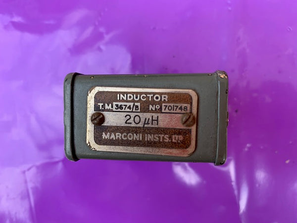 Marconi, Inductor 20uH, TM3674/B set into an   8 Pin Jones plug shell
