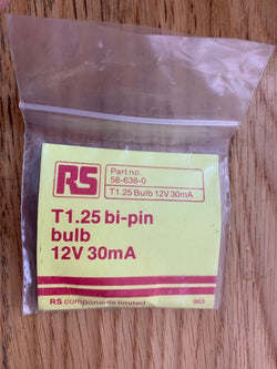 RS, Radiospares, Wire Ended, 4.5 x 11.7mm ,T1.25 ,12V 30mA, bulb, 58-638-0