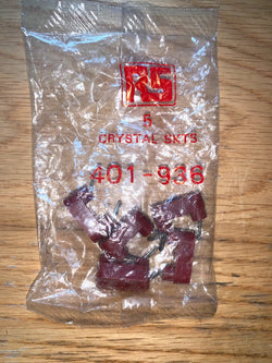 RS, RADIOSPARES, PACK OF 5X, CRYSTAL SOCKETS, APPROX 11mm PITCH, 401-936 ,