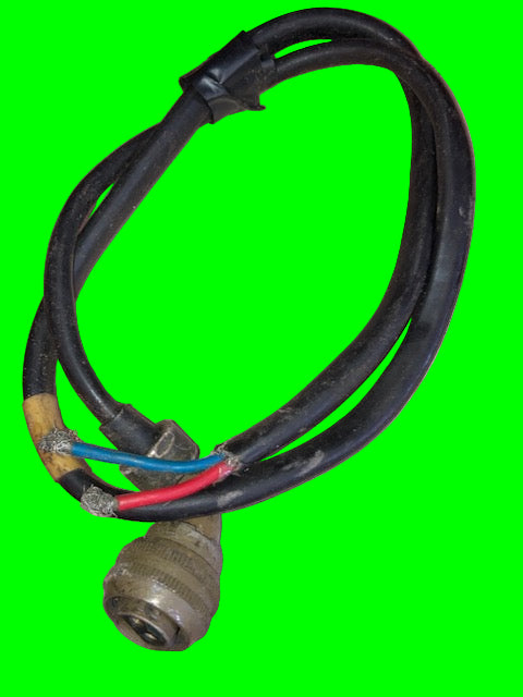 PATTERN 104, PLESSEY Mk4, 2 PIN SOCKET, 2 FEMALE  PIN, RT ANGLE, FREE, MOUNTED ON CABLE, LARKAPUR POWER LEAD,