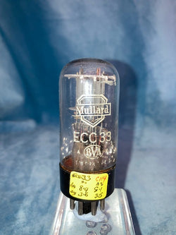 ECC33, MULLARD, BLACK BASE, WHITE BOX, FACTORY CODE, 1324I2