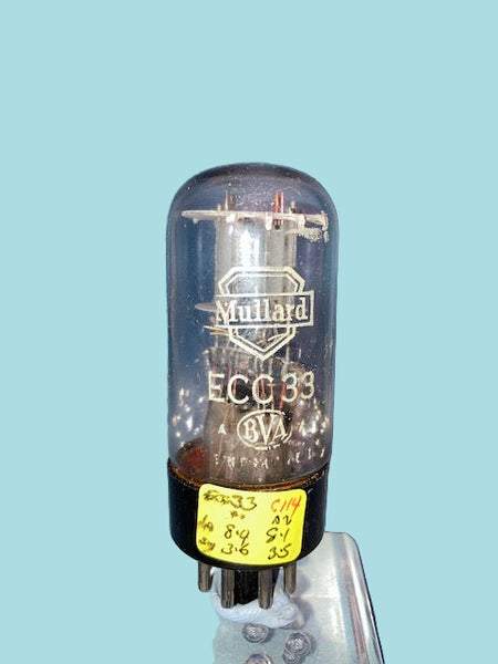 ECC33, MULLARD, BLACK BASE, WHITE BOX, FACTORY CODE, 1324I2