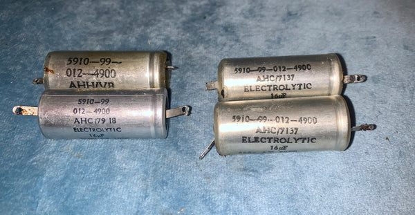 HUNTS/ERIE, 16uF @ 350V, AXIAL, ELECTROLYTIC CAPACITOR, REFORMED