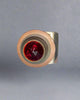 AMERICAN, MILITARY, LAMP INDICATOR, RED JEWELLED GLASS, BRASS BODY, 22mm DIA, EX EQUIPT