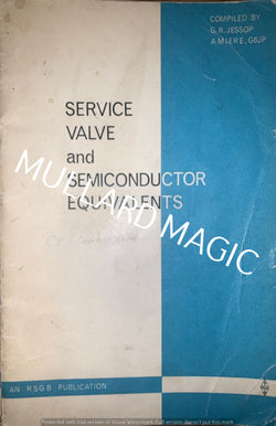 SERVICE VALVE EQUIVALENTS, RSGB, BOOK, 6TH EDITION, 1966