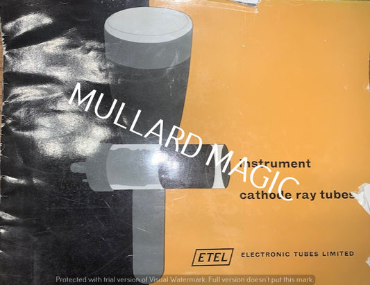 ETEL, ELECTRONIC TUBES LIMITED, INSTRUMENT CATHODE RAY TUBES, CATALOGUE, 1960