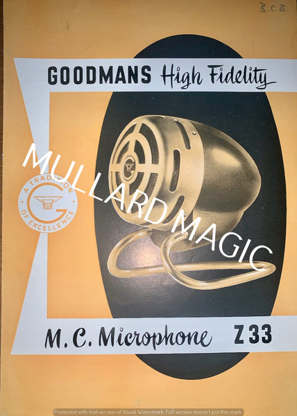 Goodmans, mc microphone, Z33, leaflet