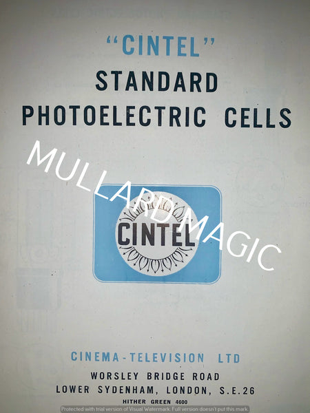 CINTEL, STANDARD PHOTOELECTRIC CELLS, 1950S