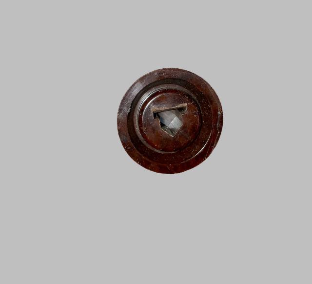 OCTAGONAL, SKIRTED, BROWN BAKELITE KNOB,  16mm DEPTH, 30mm DIA,