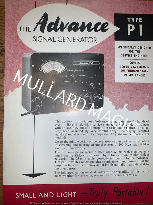 ADVANCE, P1, LEAFLET, 1956