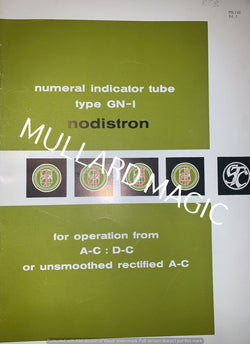 STC, NODISTRON, NUMERICAL INDICATOR TUBE, GN-1,  BOOKLET, 1959