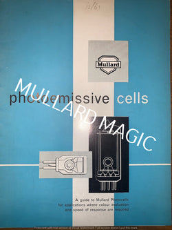 MULLARD, PHOTOEMISSIVE CELLS, CATALOGUE, 1961