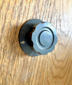 MARCONI, GREY FLUTED KNOB, SKIRTED, 54mm DIA, 6mm SHAFT