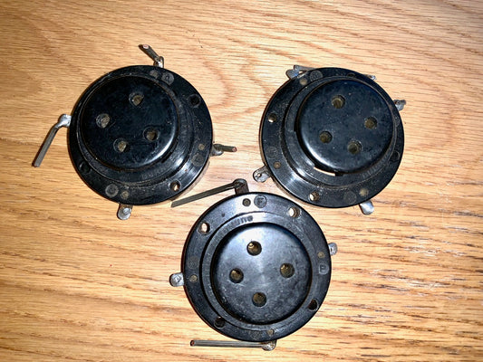 BURNDEPT,  ANTIPHONIC, BRITISH 4 PIN, B4,   BLACK, VALVE HOLDER,  1927