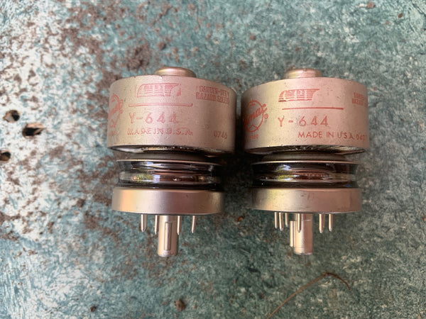PAIR, 2X, EIMAC, Y-644, 4CX250BC,  8957, USED UNTESTED,  EX MILITARY STOCK