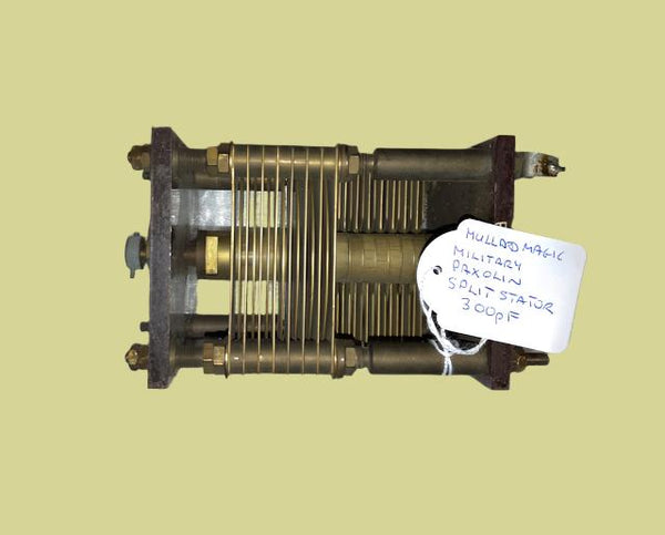 MARCONI WIRELESS TELEGRAPH, MWT, SPLIT STATOR, BRASS & PAXOLIN, TRANSMITTING CAPACITOR