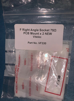 Vitelec / Cinch Connectivity Solutions, VF330, F RT ANGLE 75R PCB MOUNT, PACK X2