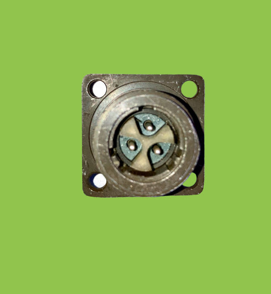 Amphenol NSN, Bulkhead Mount, 3 male pin, Plug, 5935-99-013-1245, NOS