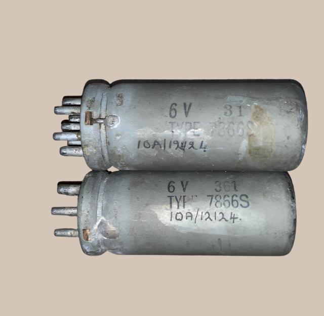 2X 7 PIN, VIBRATORS, TYPE 7866S, 6V, EX AIR MINISTRY, 10A/12124, UNTESTED
