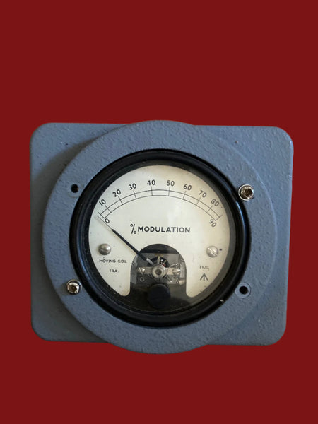 66mm DIA, Moving Coil Meter, Marconi, 100uA  FSD set in a 104 x 86mm Mounting Plate