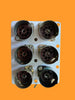 6X, B7G, BROWN MICANOL, MCMURDO SHIELDED VALVE BASES, ON A METAL PLATE, EX EQUIPT