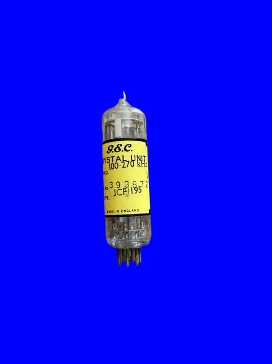 GEC, B7G, GLASS ENVELOPE 100.270 kHz, 100KCS, CRYSTAL , SUIT SOME RACAL ADAPTORS AND FILTERSRS AND FILTERS (Copy)