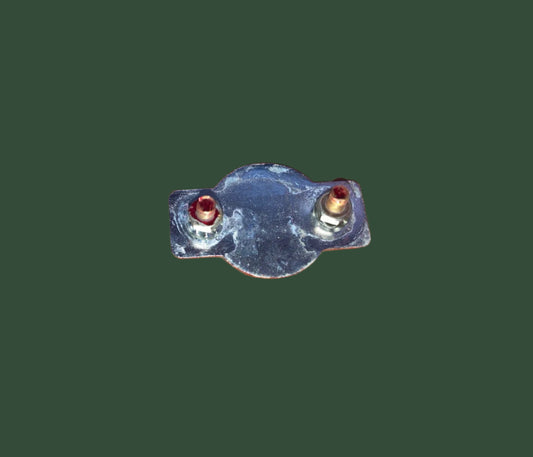 METRIX, CHROME & ENAMEL BADGE, 32 X 20mm SIZE, BOLTED STUD MOUNT