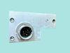 PLESSEY, 104, ALUMINIUM, FIXED, 3 PIN PLUG, MALE PIN, FOR, RACAL RA17,  AVO CT160, ON ALUMINIUM PLATE, EX EQUIP