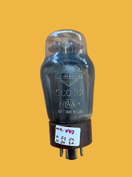 ECC32, MULLARD, BROWN BASE,