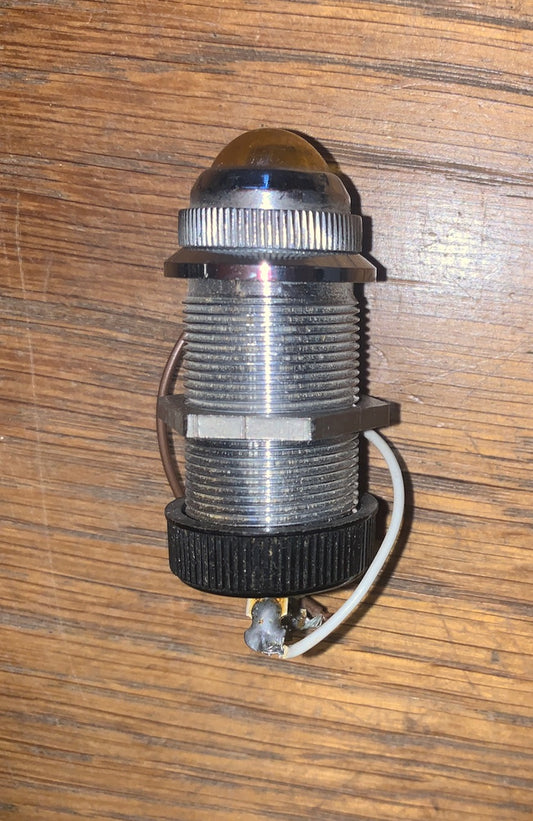 BULGIN, D109, SPECIAL DUTY, SIGNAL LAMP,  METAL CAST 19mm DIA BODY, AMBER  LENS