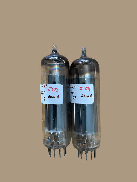 U709, MARCONI, EZ81 WHITE PRINT, MATCHED PAIR