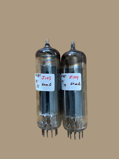 U709, MARCONI, EZ81 WHITE PRINT, MATCHED PAIR