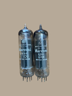 U709, MARCONI, EZ81 WHITE PRINT, MATCHED PAIR