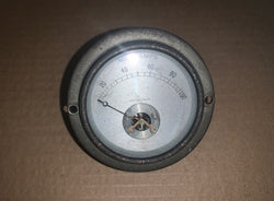 VINTAGE, NICKEL CASED, 73mm DIA.,MOVING COIL AMMETER, 0-100mA FSD, ENGLISH MADE