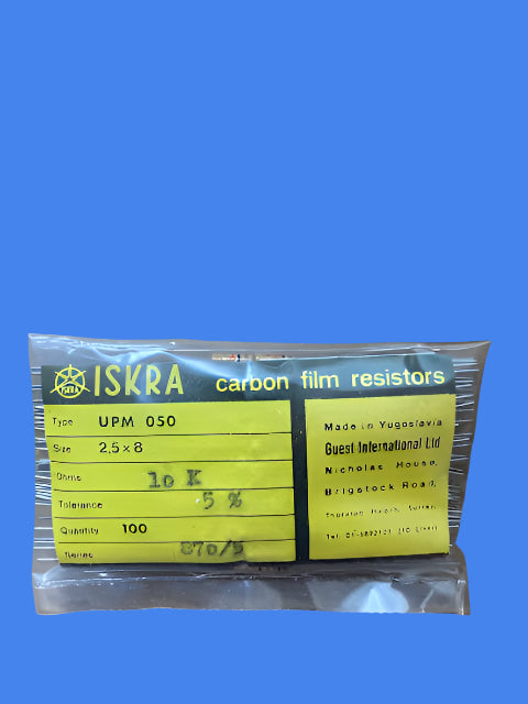 ISKRA, CARBON RESISTOR, UPM050, 10K, 0.125W, S76/5 SERIES, SINGLE RESISTOR