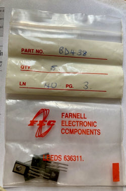 BD438, Bipolar (BJT), Single Transistor, PNP, 45 V, 4 A, 36 W, TO-126, SGS, PACK OF 3